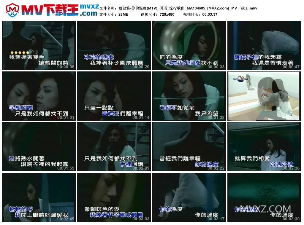 蔡健雅-你的温度(MTV)_国语_流行歌曲_MA104605